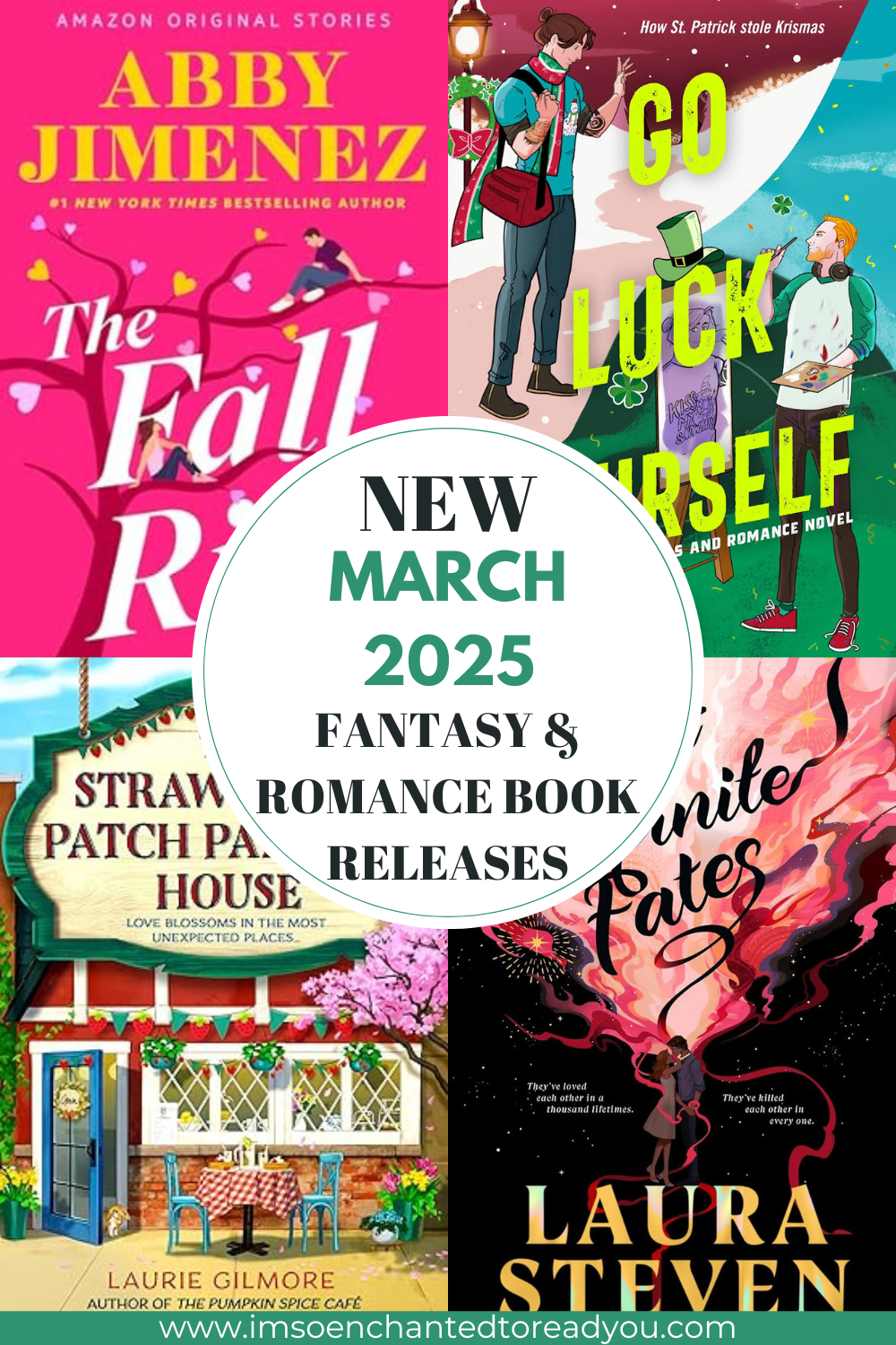 Covers of March 2025 book releases in romance and fantasy