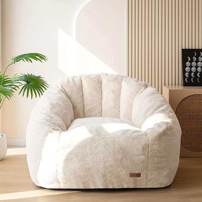 Shell-Shaped Faux Fur Bean Bag Chair — 23% Off