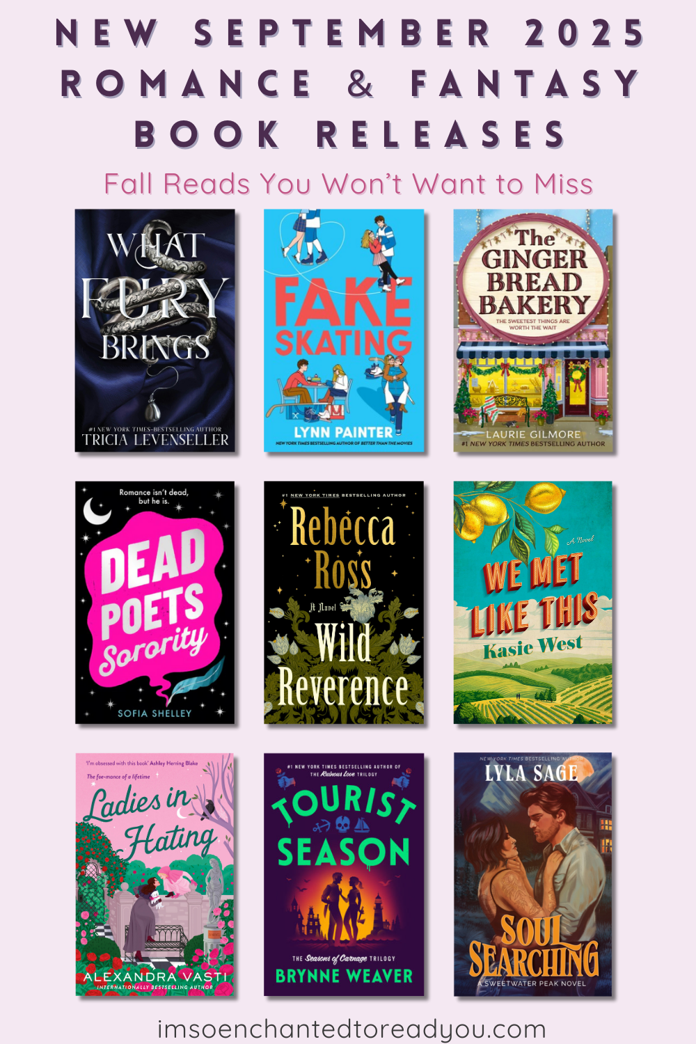 Featured image with nine September 2025 romance and fantasy book covers, showcasing new fall releases for romance readers.